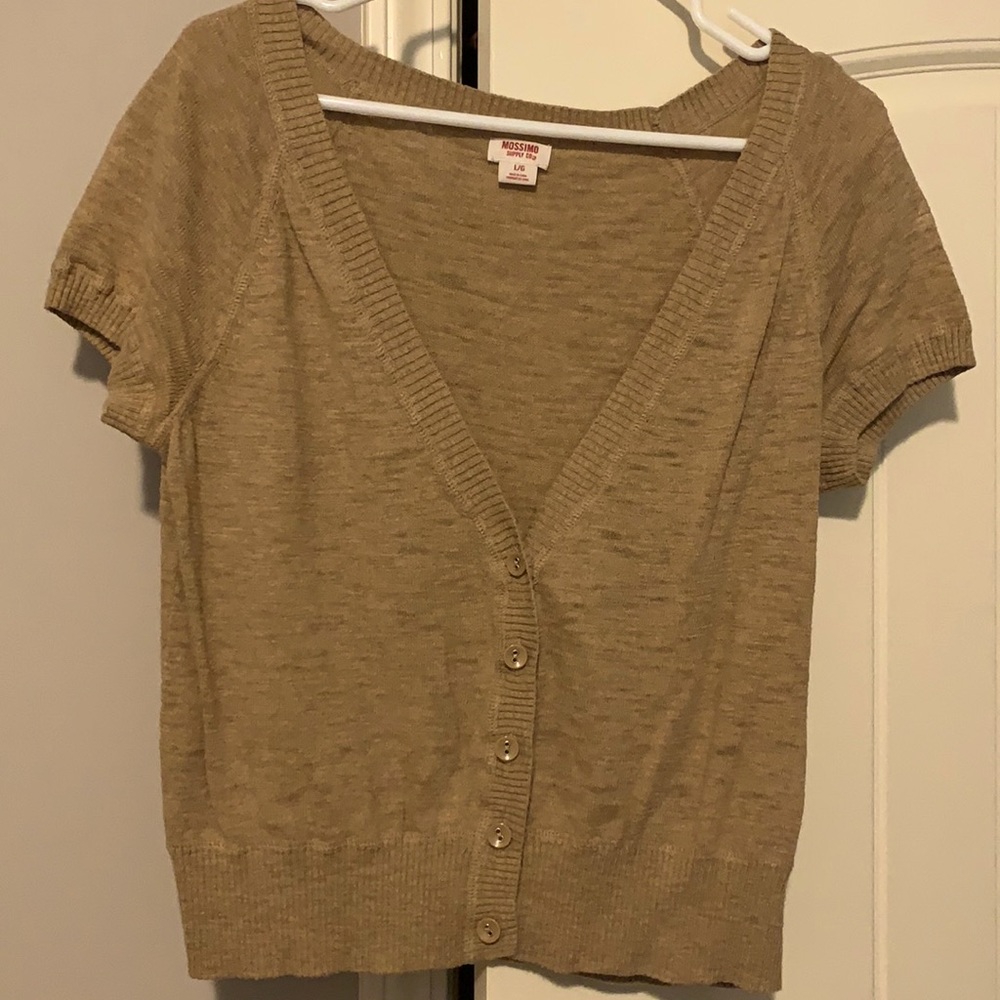 Short Sleeved Cropped Cardigan - Large